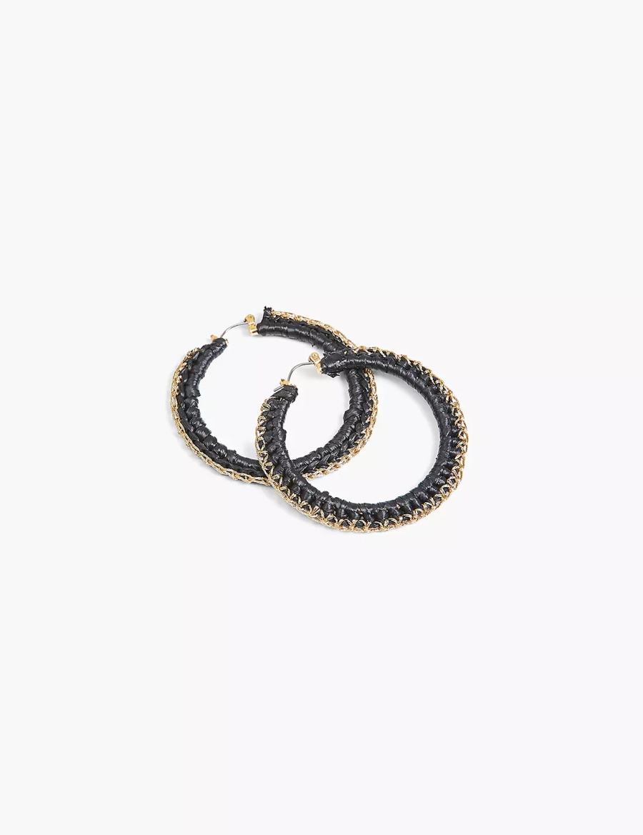 Lane Bryant Textured Women Hoop Earrings Gold | YGS555DR