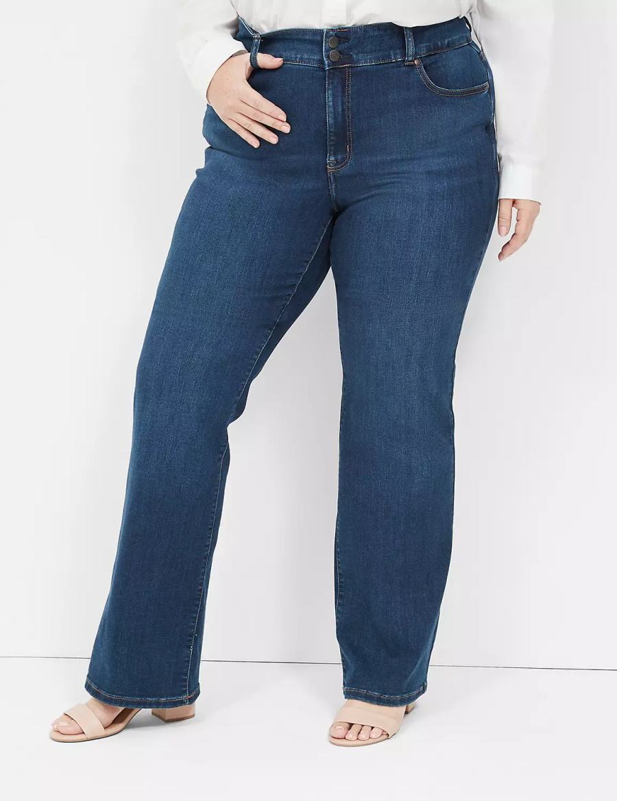 Lane Bryant Tighter Tummy Fit High-Rise Boot Women Jeans Dark Blue | BSG3863ET