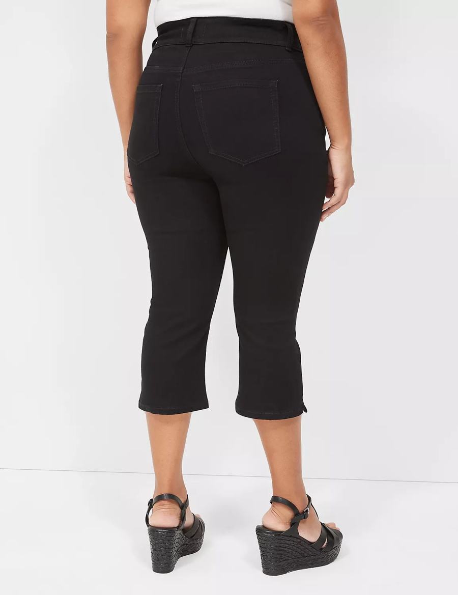 Lane Bryant Tighter Tummy Fit High-Rise Pedal Women Jeans Black | ESG7741LZ