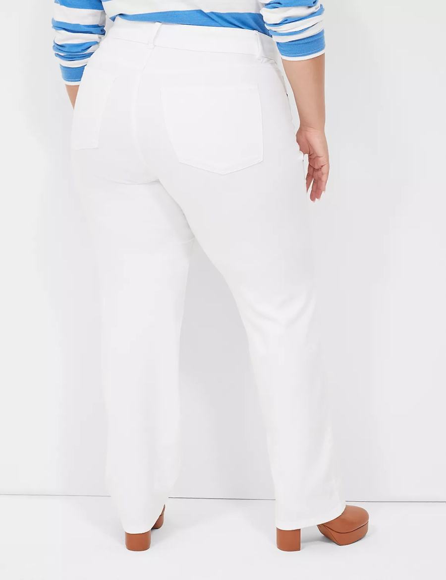 Lane Bryant Tighter Tummy Fit High-Rise Straight Women Jeans White | XGL1620MX