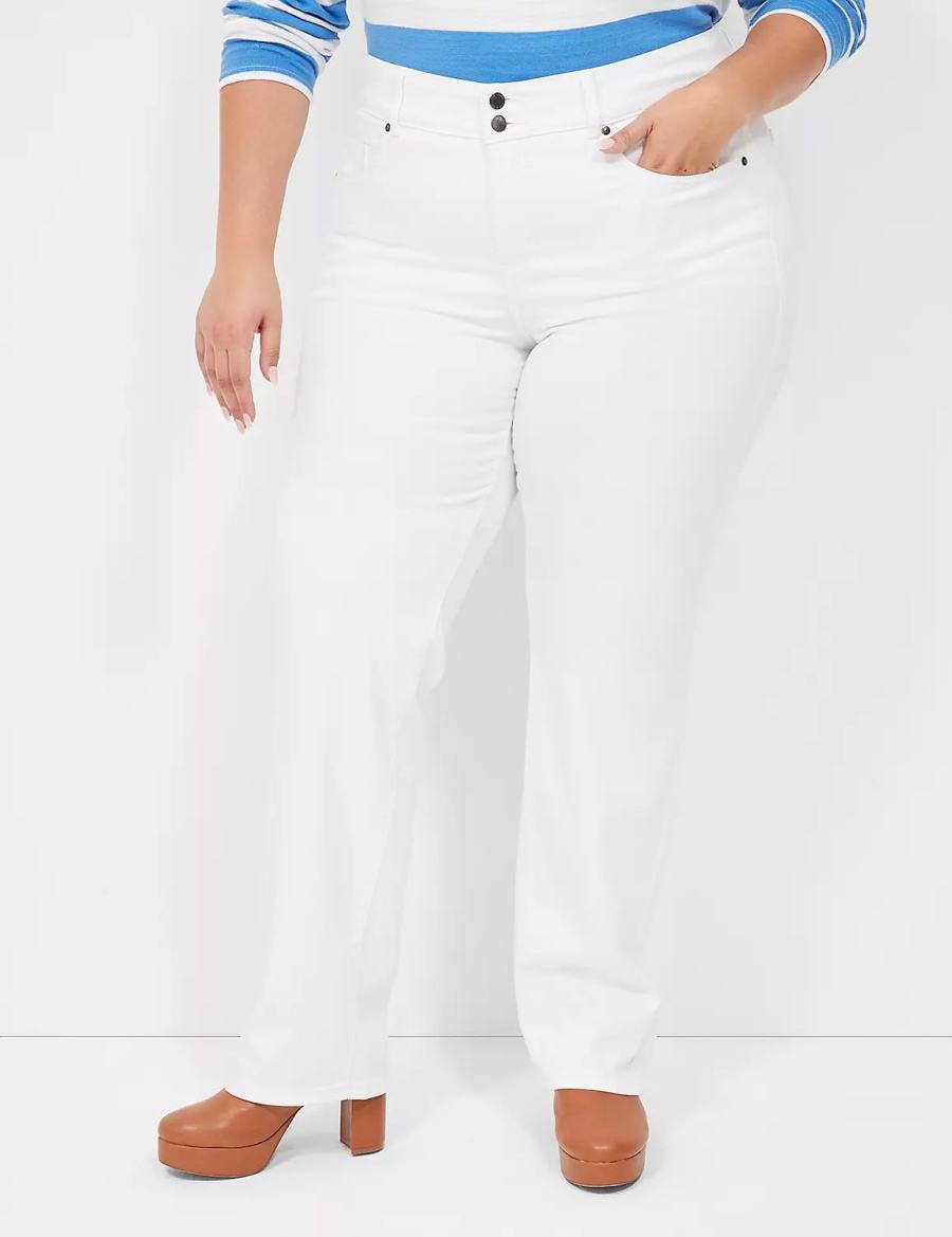 Lane Bryant Tighter Tummy Fit High-Rise Straight Women Jeans White | XGL1620MX