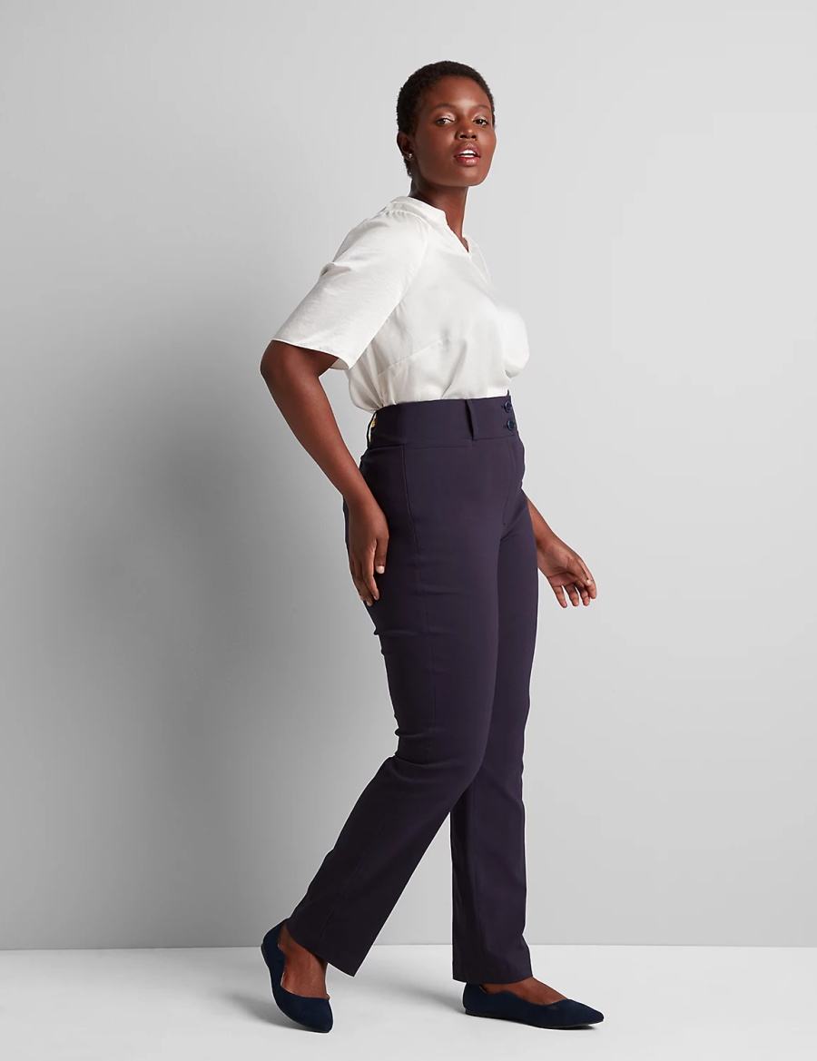 Lane Bryant Tighter Tummy High-Rise Straight 4-Season Women Pants Blue | WIE3422TN