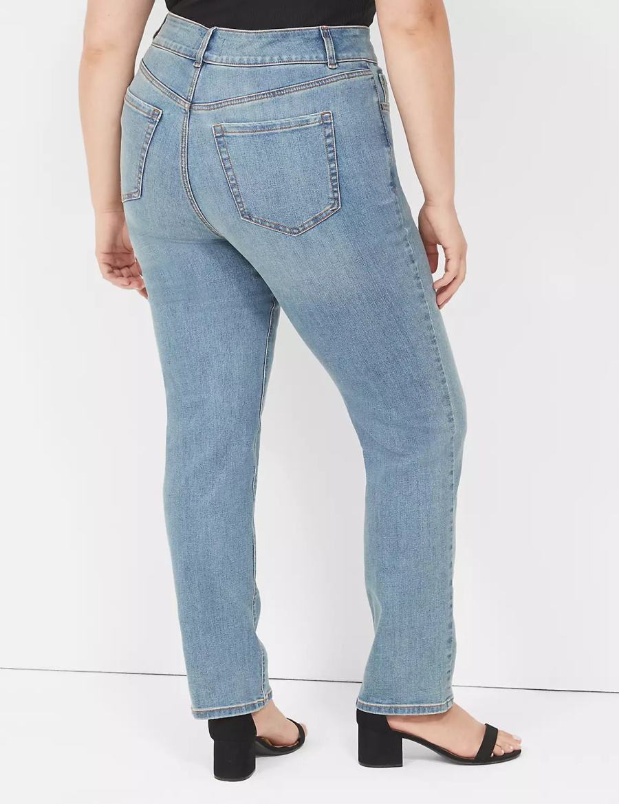 Lane Bryant Tighter Tummy High-Rise Straight Women Jeans Blue | AVH5564TM