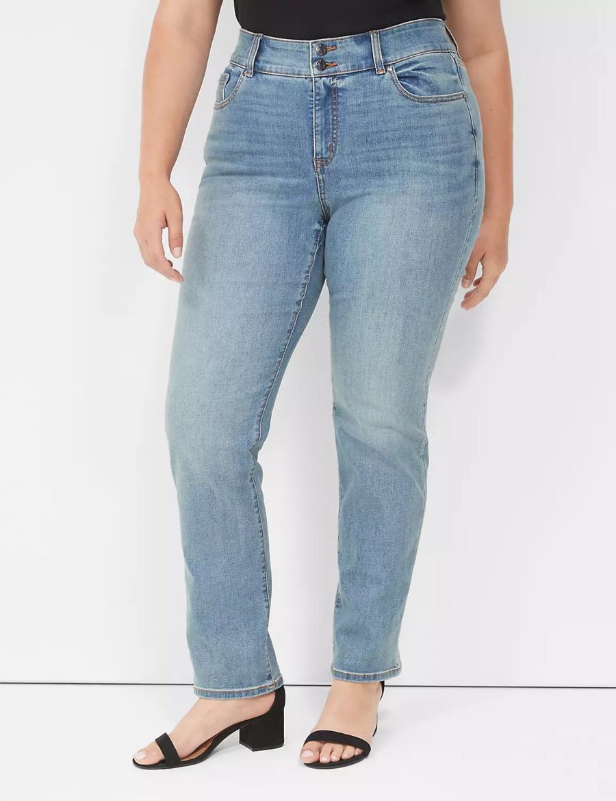 Lane Bryant Tighter Tummy High-Rise Straight Women Jeans Blue | AVH5564TM