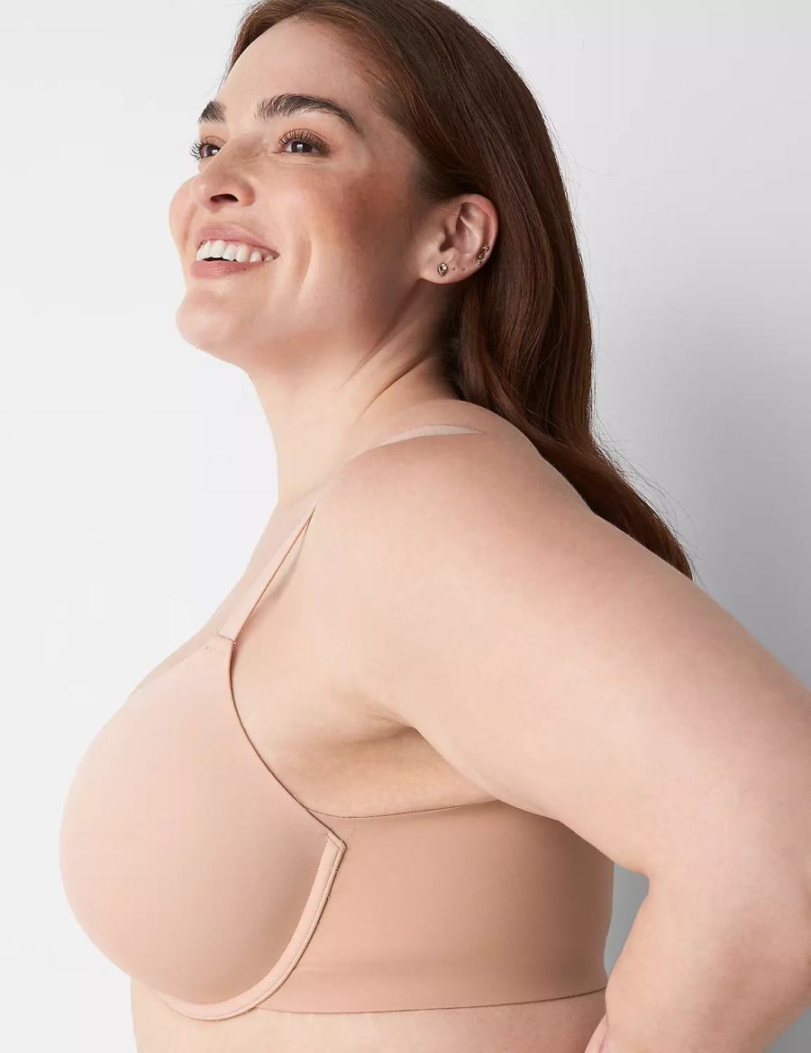 Lane Bryant Totally Smooth Full Coverage Front-Close Women Bralettes Beige | AMF613MN