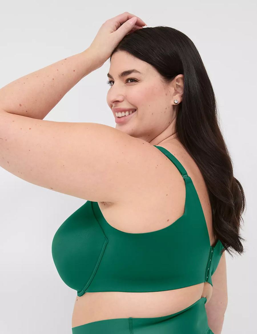 Lane Bryant Totally Smooth Lightly Lined Women Balconette Bra Dark Green | GJI8791JC