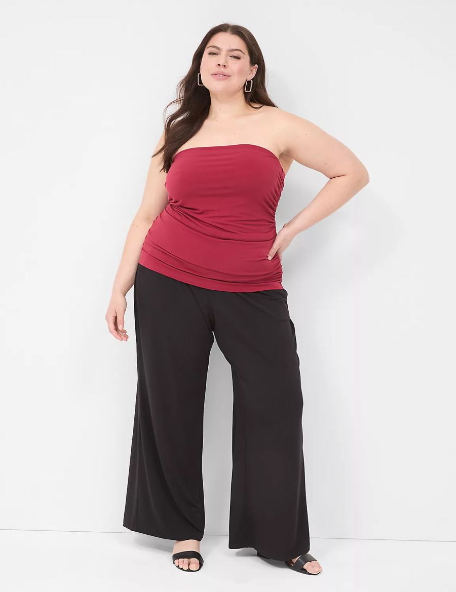 Lane Bryant Tube Top With Shelf-Bra Women Tank Top Deep Red | LVC831LQ