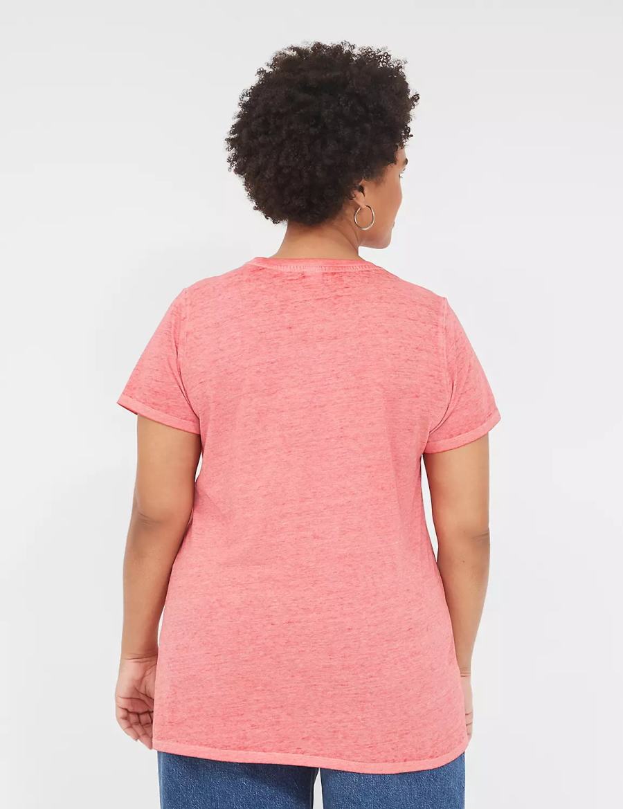 Lane Bryant USA Graphic Tee Women T Shirts Red | RYZ5450FJ