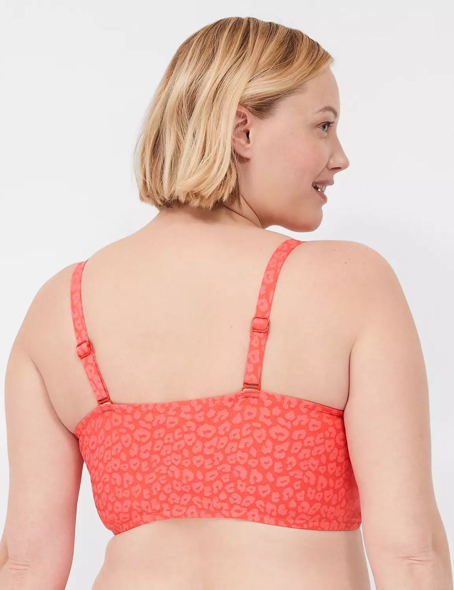 Lane Bryant Underwire Knot-Front Women Bikini Top Coral | EZL822OE