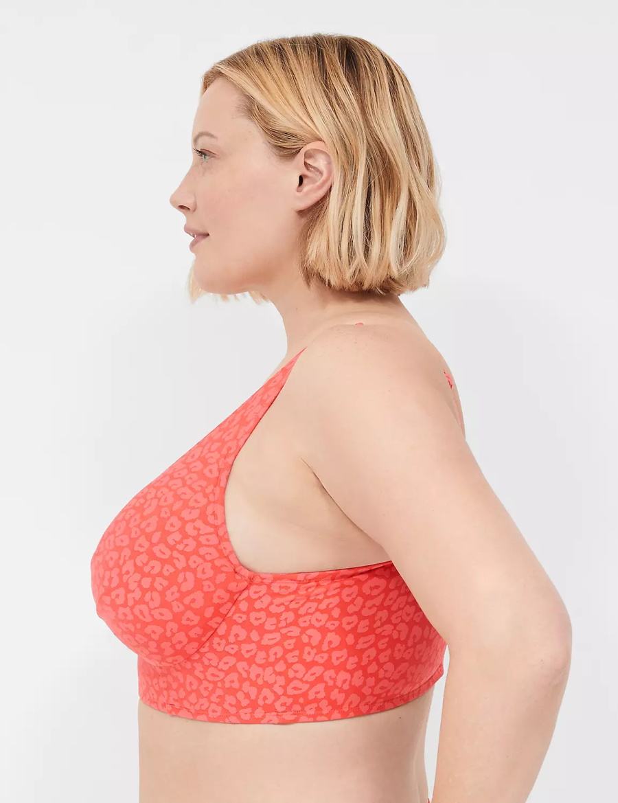 Lane Bryant Underwire Knot-Front Women Bikini Top Coral | EZL822OE