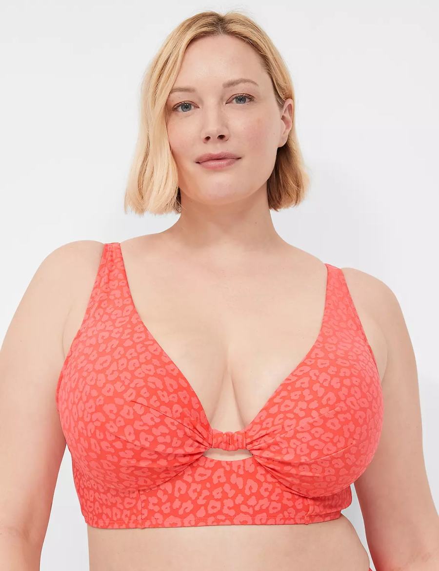 Lane Bryant Underwire Knot-Front Women Bikini Top Coral | EZL822OE