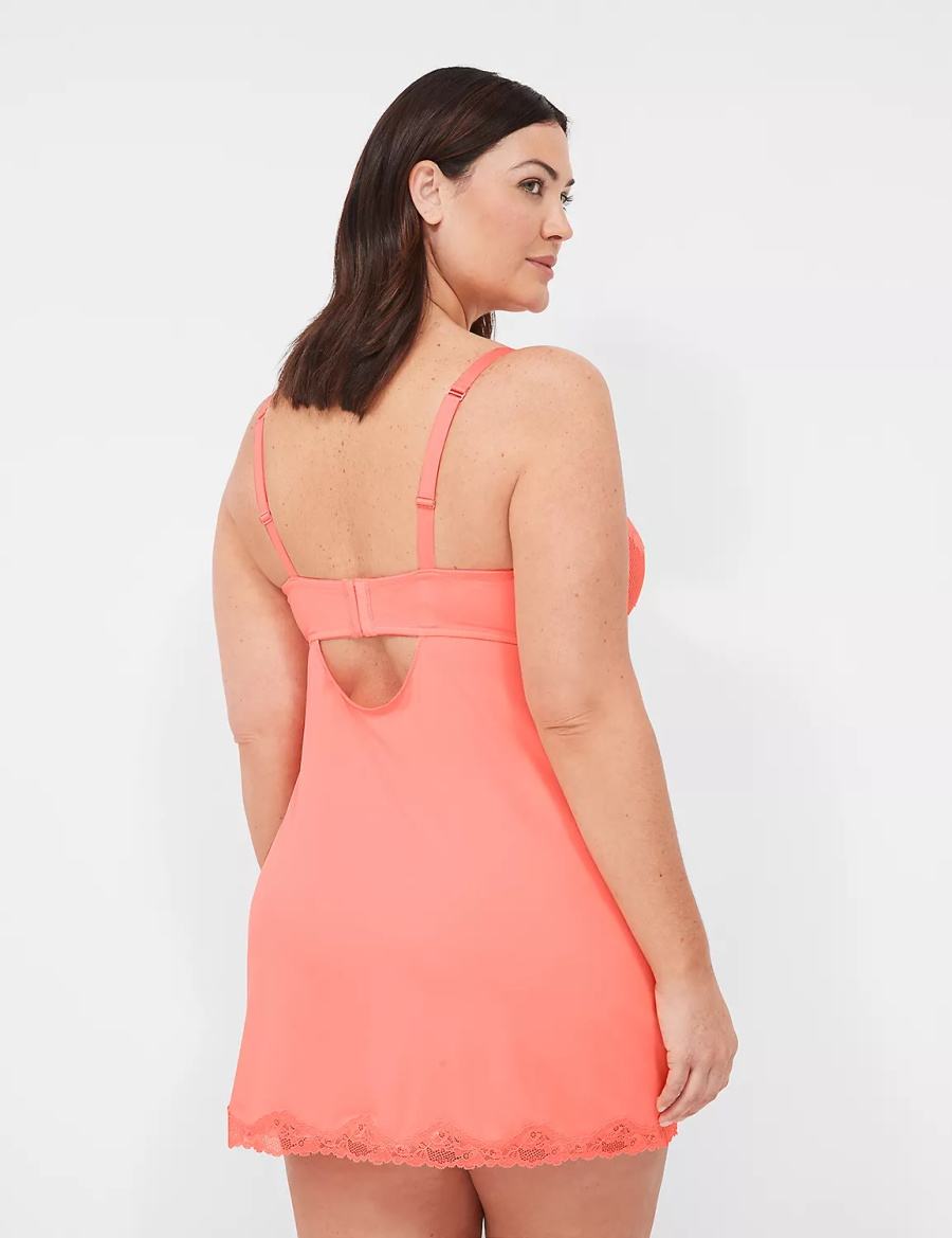 Lane Bryant Underwire Lace Slip Women Dress Pink | PXM5521JW