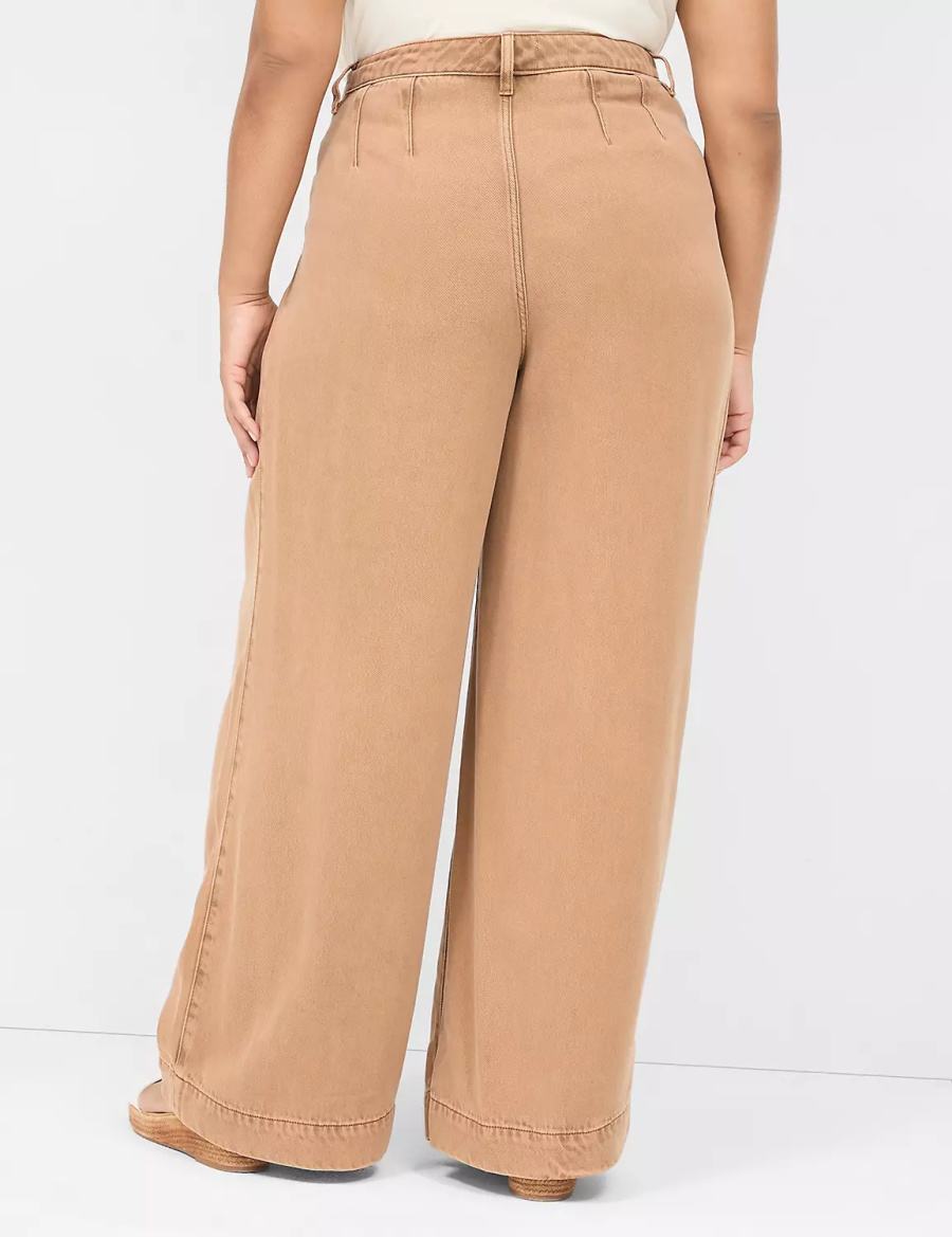 Lane Bryant Wide Leg Trouser Fluid Women Jeans Brown | MTY4059HJ