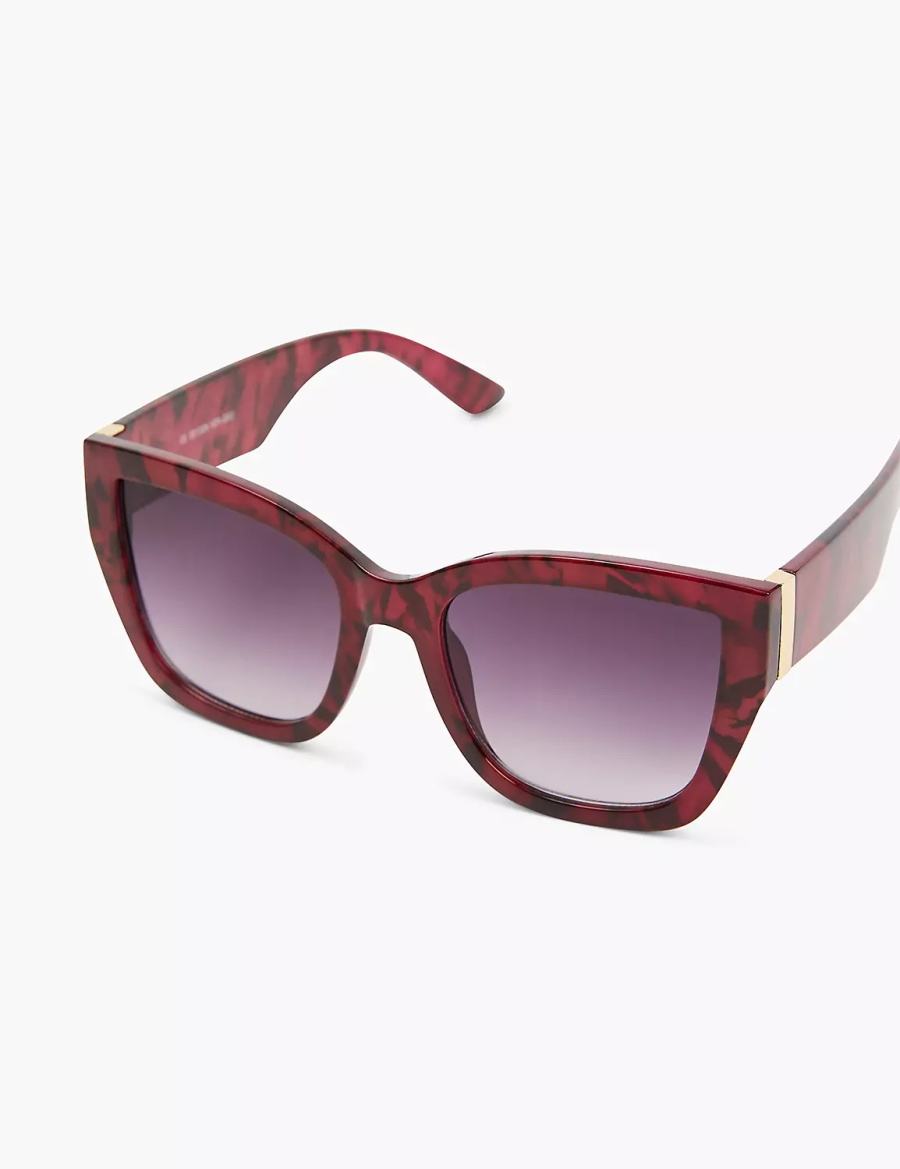 Lane Bryant Wine Cateye Women Sunglasses Burgundy | HQN6826IU