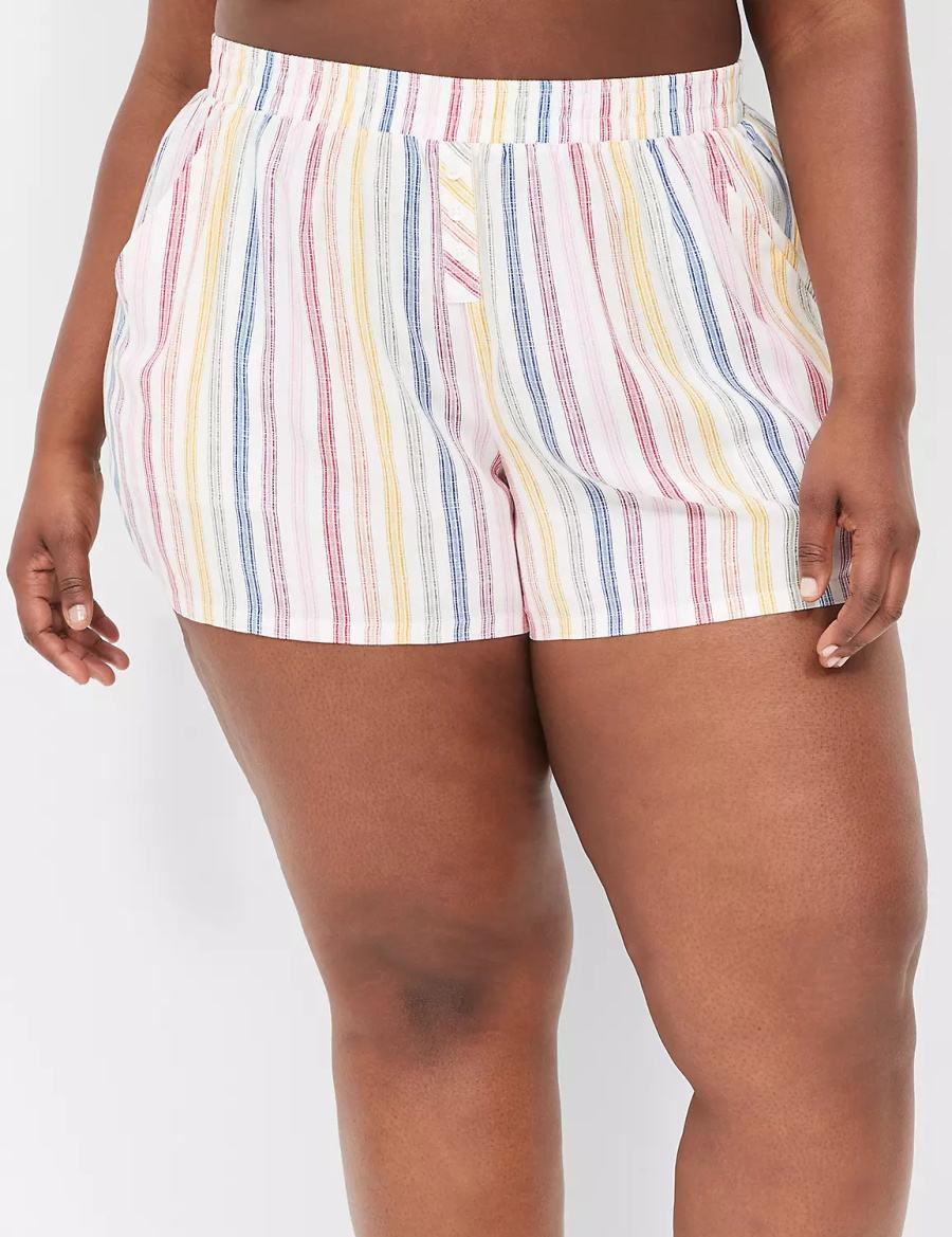 Lane Bryant Woven Boxer Sleep Women Shorts Multicolor Stripes | LDK6025RH