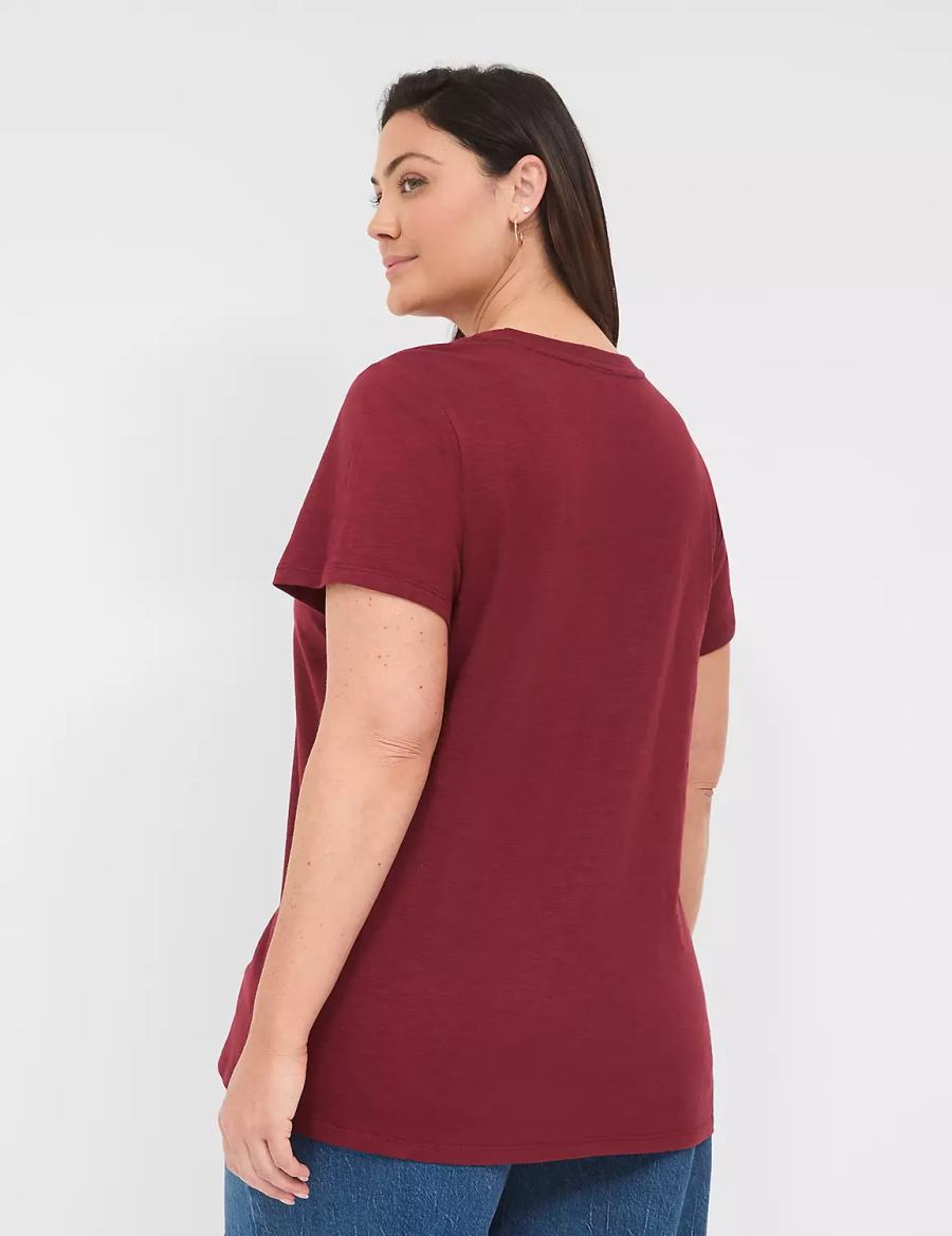 Lane Bryant Yellowstone Dutton Ranch Graphic Tee Women T Shirts Red | QCG9443RA